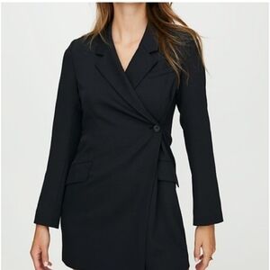 Babaton Black Wrap Dress Blazer